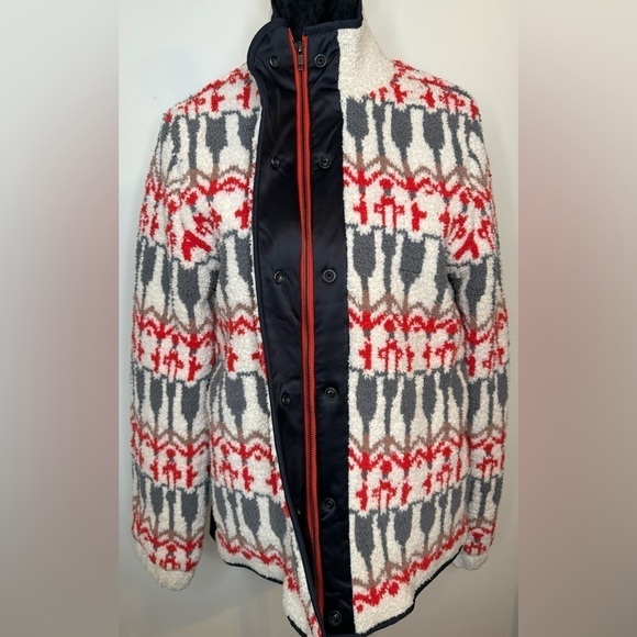 Anthropologie Sleeping on Snow Women’s Intarsia Sherpa Jacket Size M - Picture 6 of 11